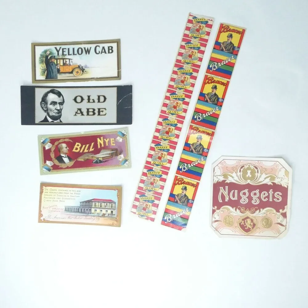 Lot of 20 Inner Cigar Box Labels Paper Spirit St Louis Yankee Girl and More